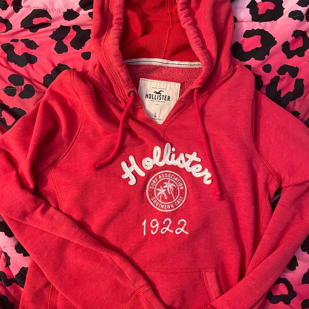 Hollister Vibrant Red Hoodie with Logo